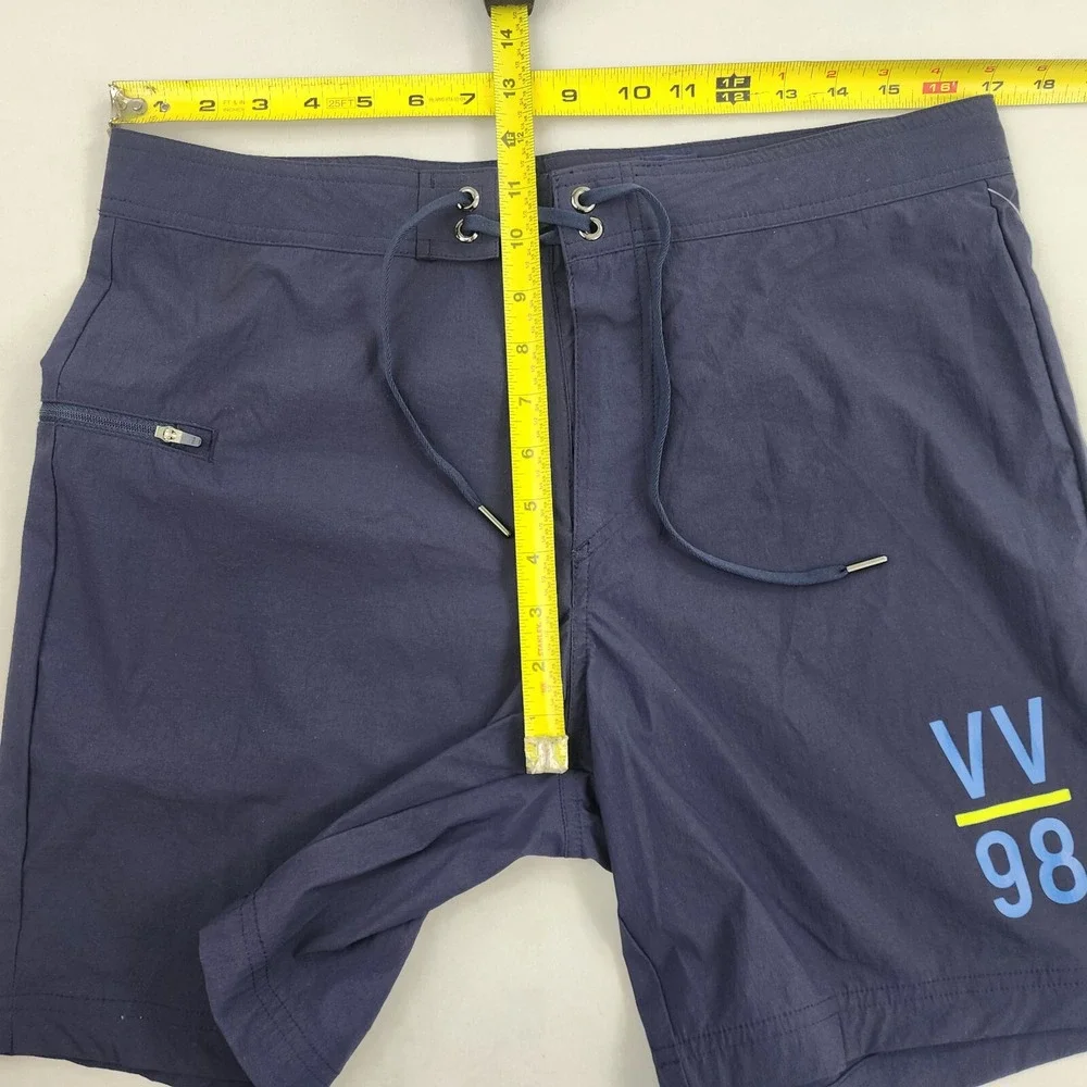 Vineyard Vines Performance VV98 swim trunks shorts W 32 navy pocket zip $98 mens